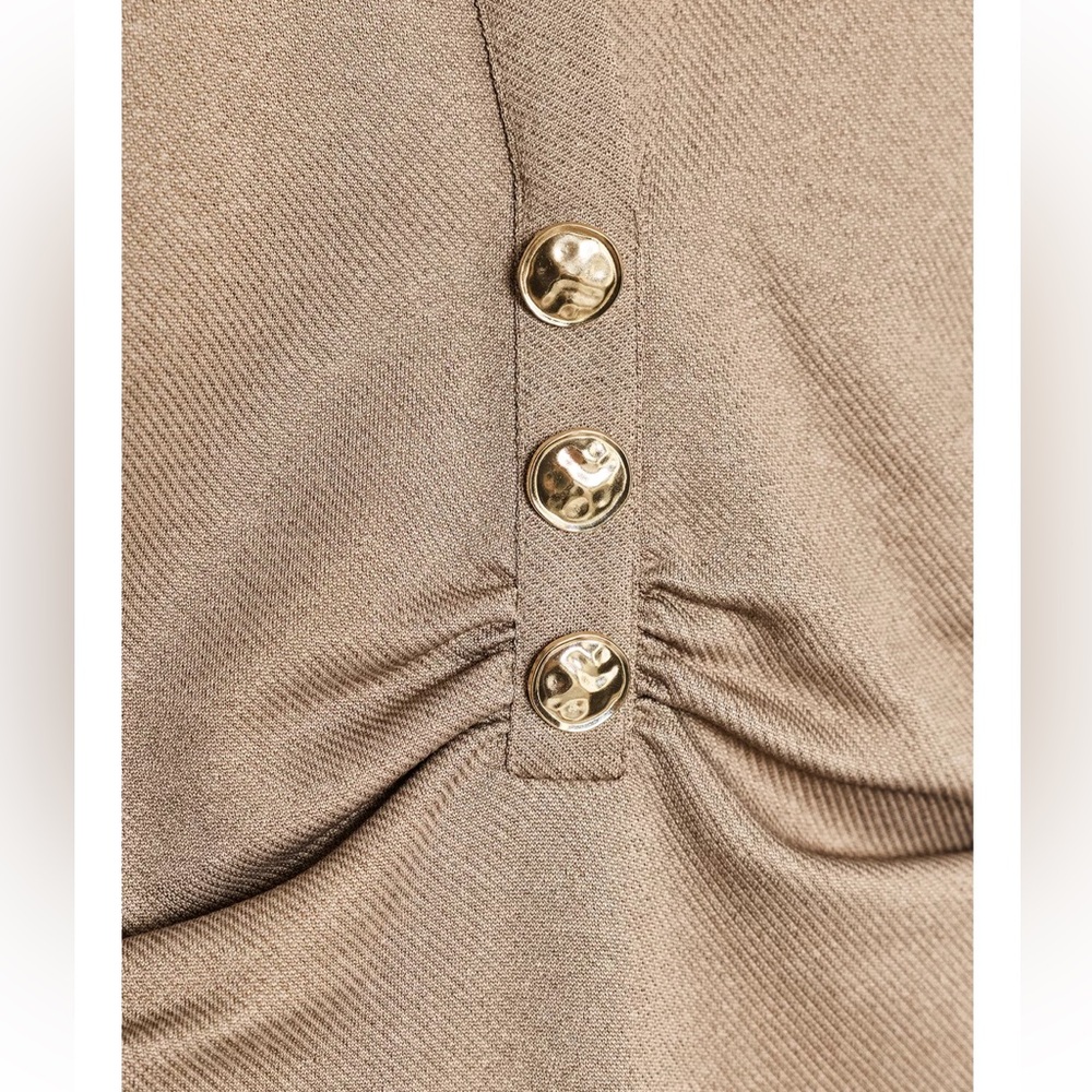 Zara Elegant Tan Midi Dress - Picture 9 of 11